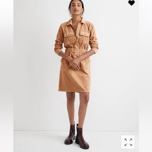 NWT JCrew Zip-front cinched dress in corduroy sz4